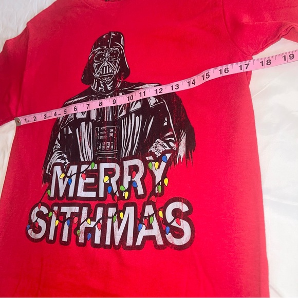 Star Wars Darth Vader Merry Christmas red short sleeve tshirt, size small - Picture 7 of 9